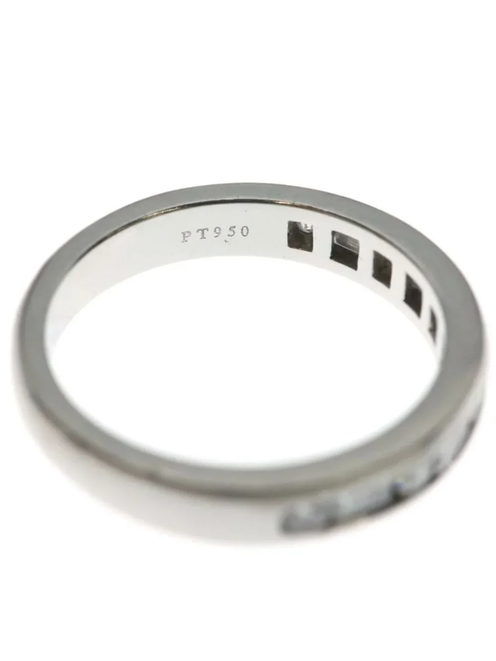Tiffany & Co Half Eternity Channel Setting Baguette Cut Diamond Ring Platinum
